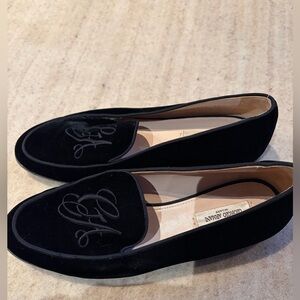 GIORGIO ARMANI Velvet loafers with embroidered logo
